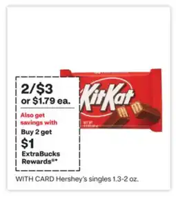 CVS Hershey's singles 1.3-2 oz offer