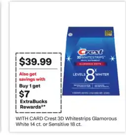 CVS Crest 3D Whitestrips Glamorous White 14 ct. or Sensitive 18 ct offer