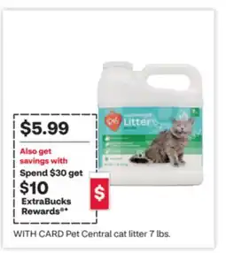 CVS Pet Central cat litter 7 lbs offer