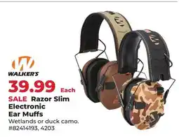 Runnings Razor Slim Electronic Ear Muffs offer