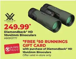 Runnings Diamondback HD 10x42mm Binoculars offer