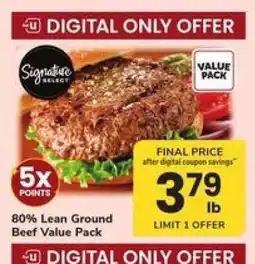 Safeway Signature Select 80% Lean Ground Beef Value Pack offer