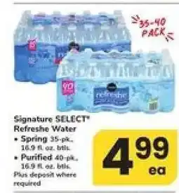 Safeway Signature SELECT refreshe Water offer