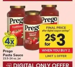 Safeway Prego Pasta Sauce offer