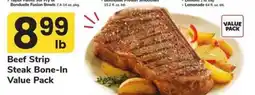 Safeway Beef Strip Steak Bone-In Value Pack offer