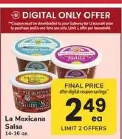 Safeway La Mexicana Salsa offer