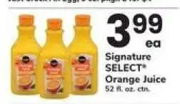Safeway Signature Select Orange Juice offer