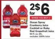 Safeway Ocean Spray Juice offer