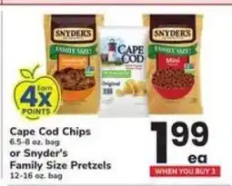 Safeway Cape Cod Chips or Snyder's Family Size Pretzels offer