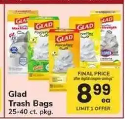 Safeway Glad Trash Bags offer