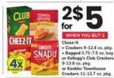 Safeway Cheez-It, Kellogg's Club, Keebler Townhouse Crackers offer