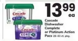 Safeway Cascade Dishwasher Complete or Platinum Action Pacs offer