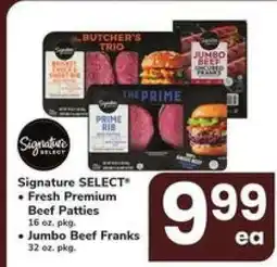 Safeway Signature SELECT Fresh Premium Beef Patties & Jumbo Beef Franks offer