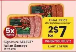Safeway Signature SELECT Italian Sausage offer