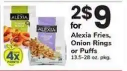 Safeway Alexia Fries, Onion Rings or Puffs offer