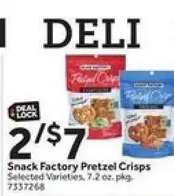 Stop&Shop Snack Factory Pretzel Crisps offer