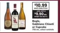 Safeway Bogle, Gabbiano Chianti or Cupcake offer