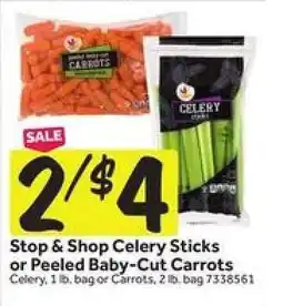 Stop&Shop Stop & Shop Celery Sticks or Peeled Baby-Cut Carrots offer
