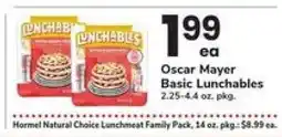 Safeway Oscar Mayer Basic Lunchables offer