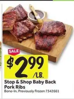 Stop&Shop Stop & Shop Baby Back Pork Ribs offer