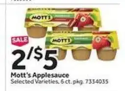 Stop&Shop Mott's Applesauce offer