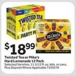 Stop&Shop Twisted Tea or Mike's Hard Lemonade 12 Pack offer
