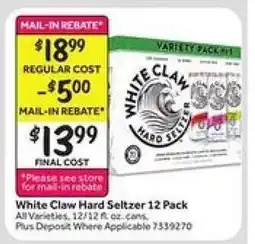 Stop&Shop White Claw Hard Seltzer 12 Pack offer