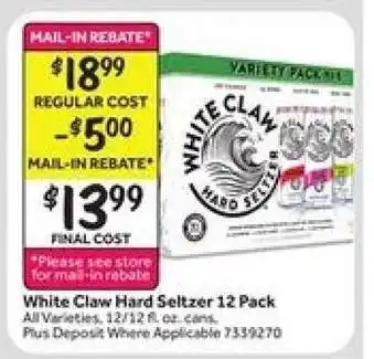Stop&Shop White Claw Hard Seltzer 12 Pack offer