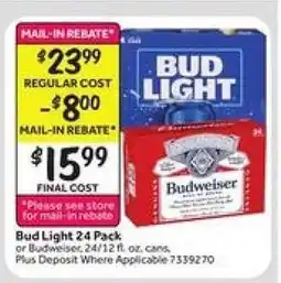 Stop&Shop Bud Light 24 Pack offer