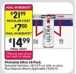 Stop&Shop Michelob Ultra 18 Pack offer