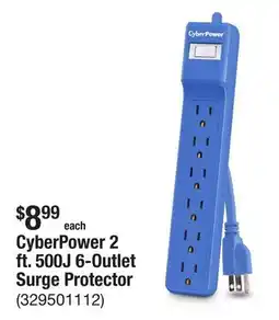 The Home Depot CyberPower 2 ft. 500J 6-Outlet Surge Protector offer