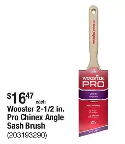 The Home Depot Wooster 2-1/2 in. Pro Chinex Angle Sash Brush offer