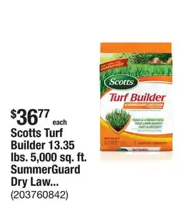 The Home Depot Scotts Turf Builder 13.35 lbs. 5,000 sq. ft. SummerGuard Dry Lawn Fertilizer with Insect Killer offer