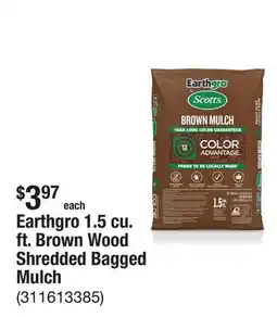 The Home Depot Earthgro 1.5 cu. ft. Brown Wood Shredded Bagged Mulch offer