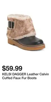 TJ Maxx KELSI DAGGER Leather Calvin Cuffed Faux Fur Boots offer