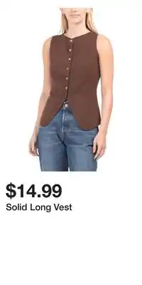 TJ Maxx Solid Long Vest offer
