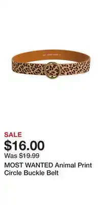 TJ Maxx MOST WANTED Animal Print Circle Buckle Belt offer