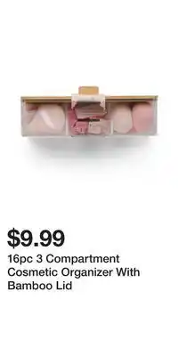 TJ Maxx 16pc 3 Compartment Cosmetic Organizer With Bamboo Lid offer