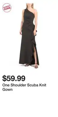 TJ Maxx One Shoulder Scuba Knit Gown offer