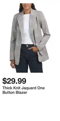 TJ Maxx Thick Knit Jaquard One Button Blazer offer