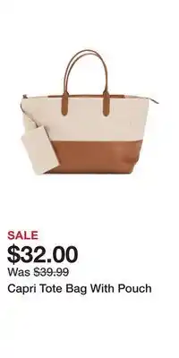 TJ Maxx Capri Tote Bag With Pouch offer