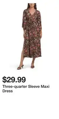 TJ Maxx Three-quarter Sleeve Maxi Dress offer