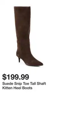 TJ Maxx Suede Snip Toe Tall Shaft Kitten Heel Boots offer