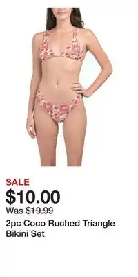 TJ Maxx 2pc Coco Ruched Triangle Bikini Set offer
