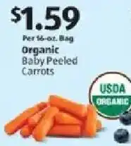 Aldi Organic Baby Peeled Carrots offer