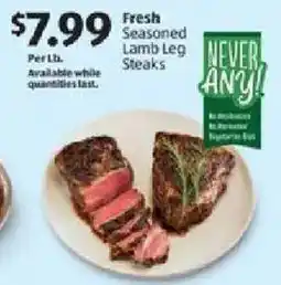 Aldi Fresh Seasoned Lamb Leg Steaks offer