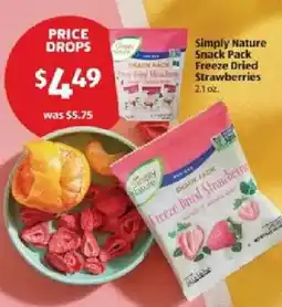 Aldi Simply Nature Snack Pack Freeze Dried Strawberries offer