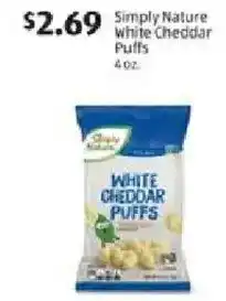 Aldi Simply Nature White Cheddar Puffs offer