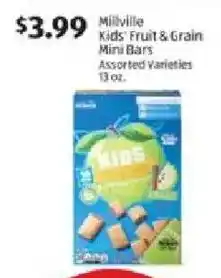Aldi Millville Kids Fruit & Grain Mini Bars offer