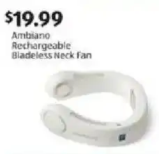 Aldi Ambiano Rechargeable Bladeless Neck Fan offer